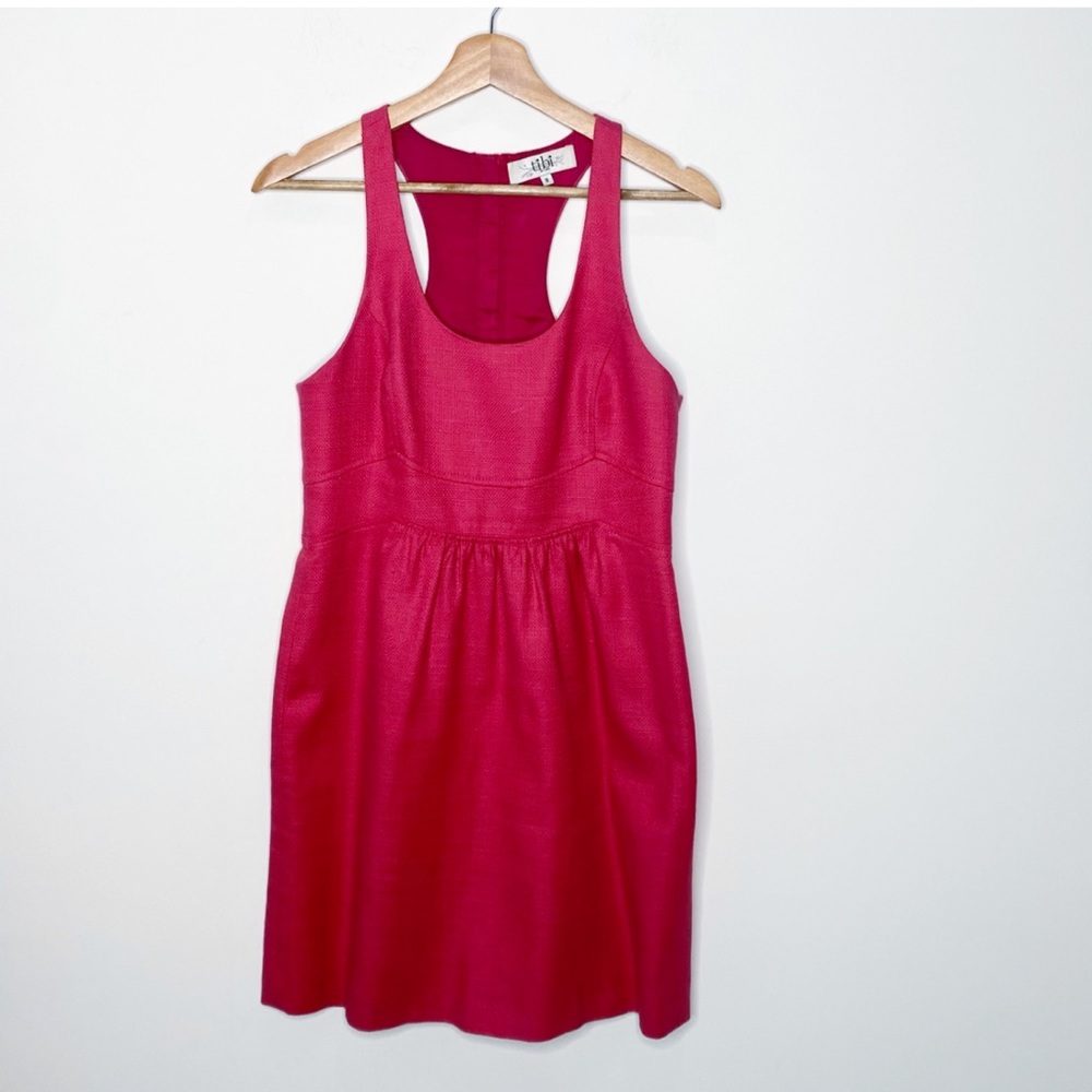 Tibi Pink Sleeveless Scoop Neck Sheath Dress